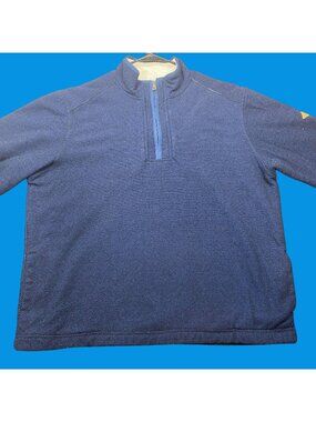 Orvis Mens Blue Half-Zip Pullover Sweater Sherpa-Lined SZ XL Classic Collection